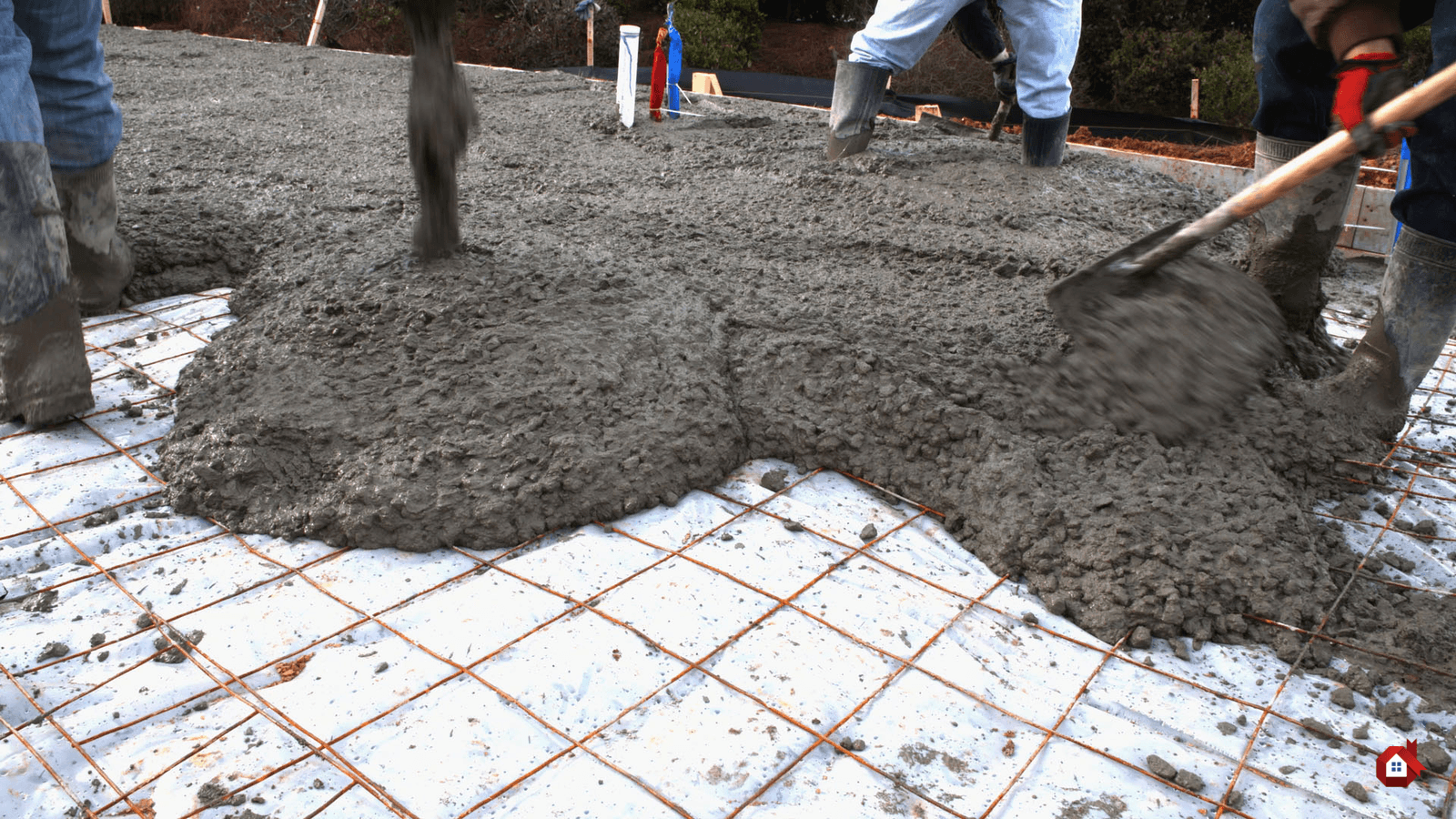 laying a pervious concrete slab