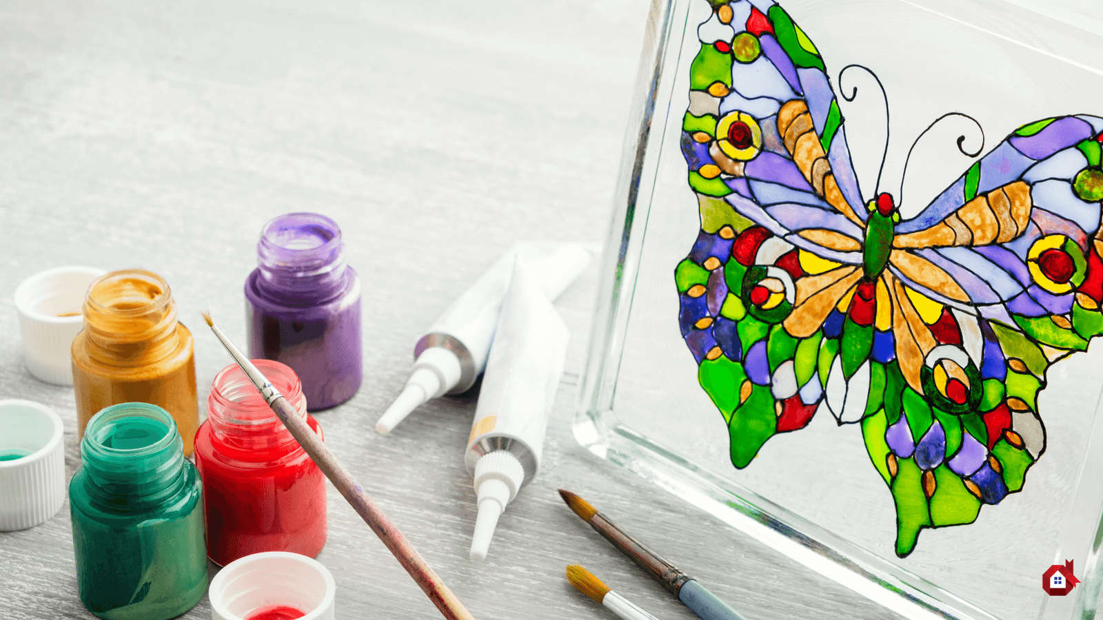 glass paint butterflies 