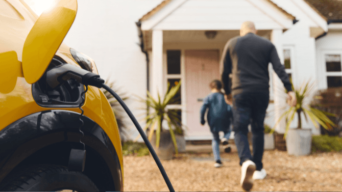 electric car at home