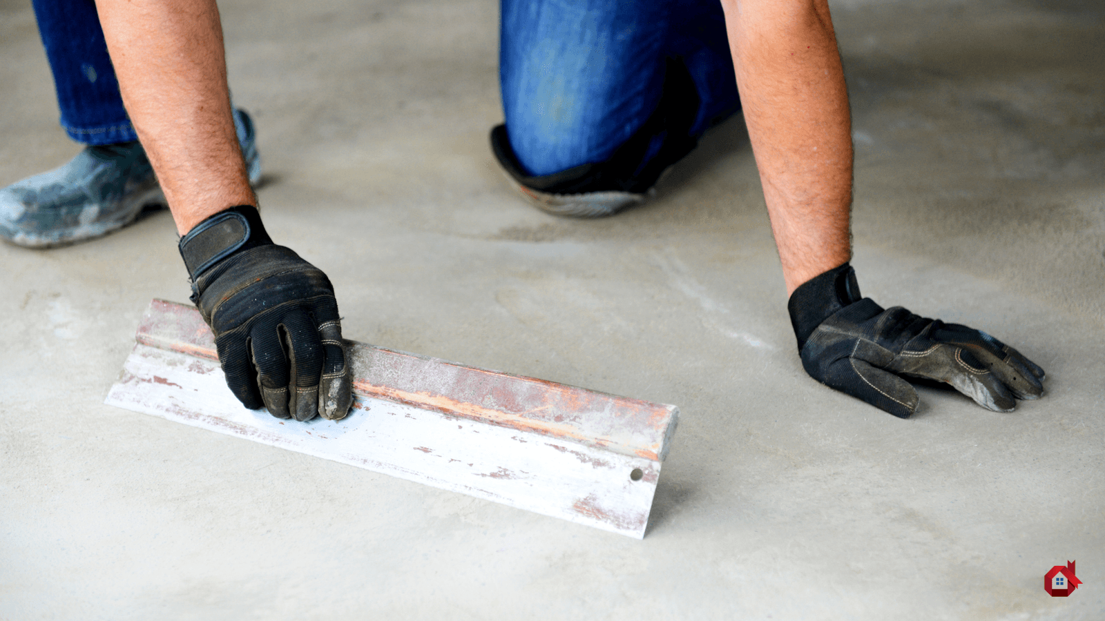 contractor plastering the floor 