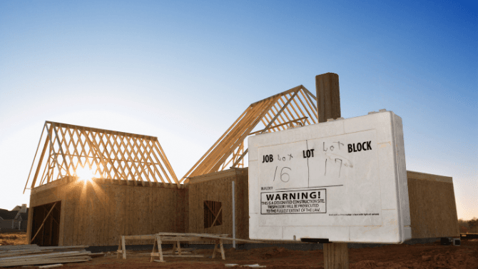 Houses in construction