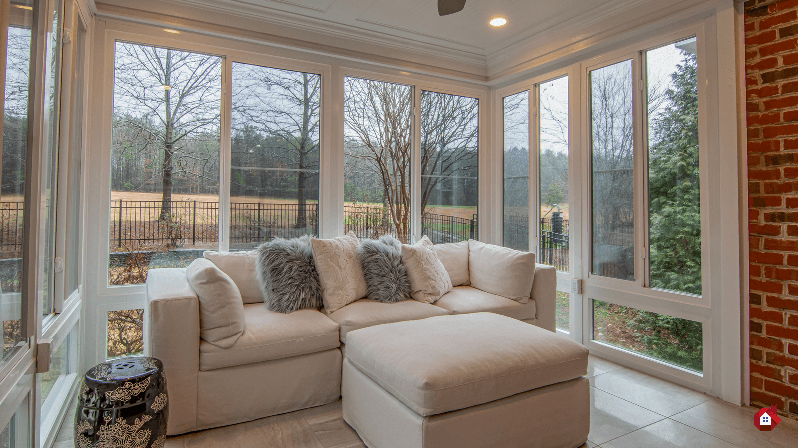 sofa in front of window 