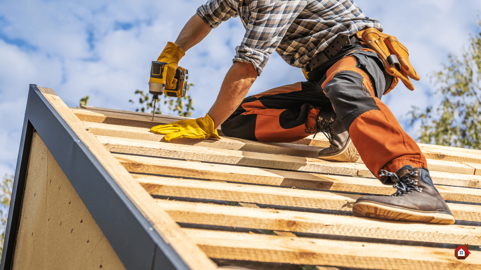 Contractor on a roof&nbsp;