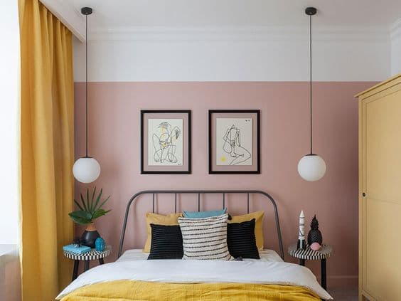 yellow guest bedroom