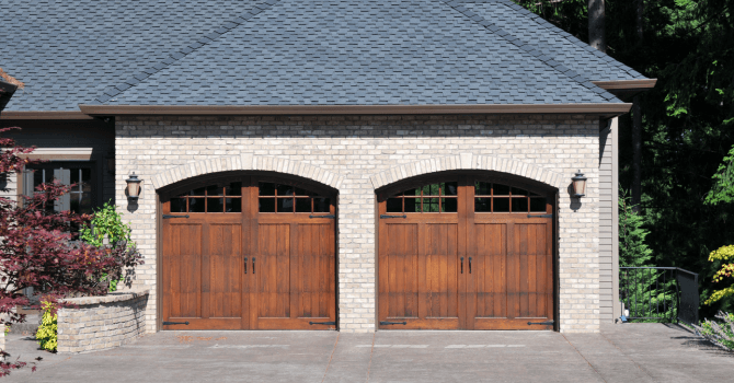  Garage with two doors.