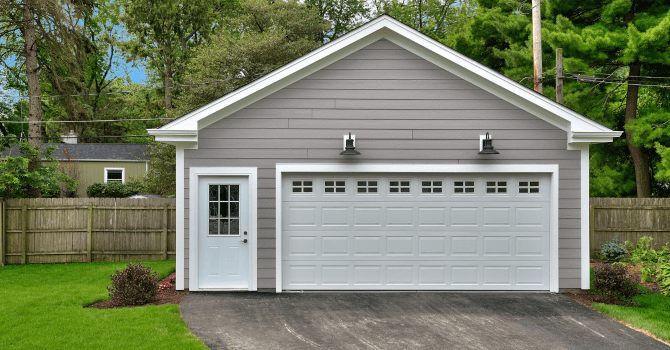  White garage door.