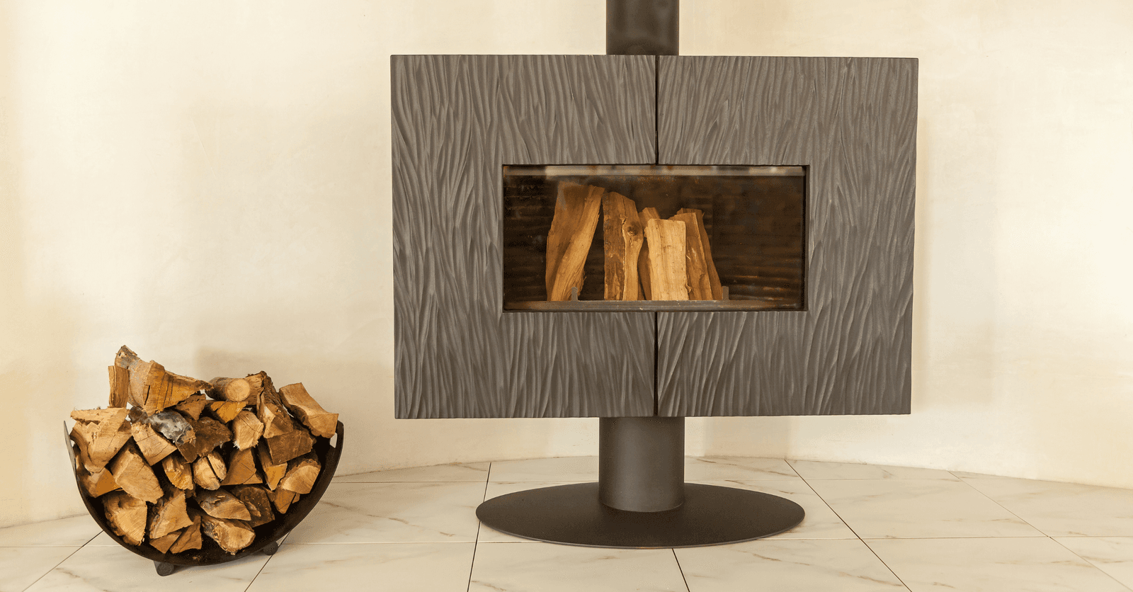 wood-burning stove glass
