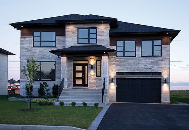 bright modern stone house