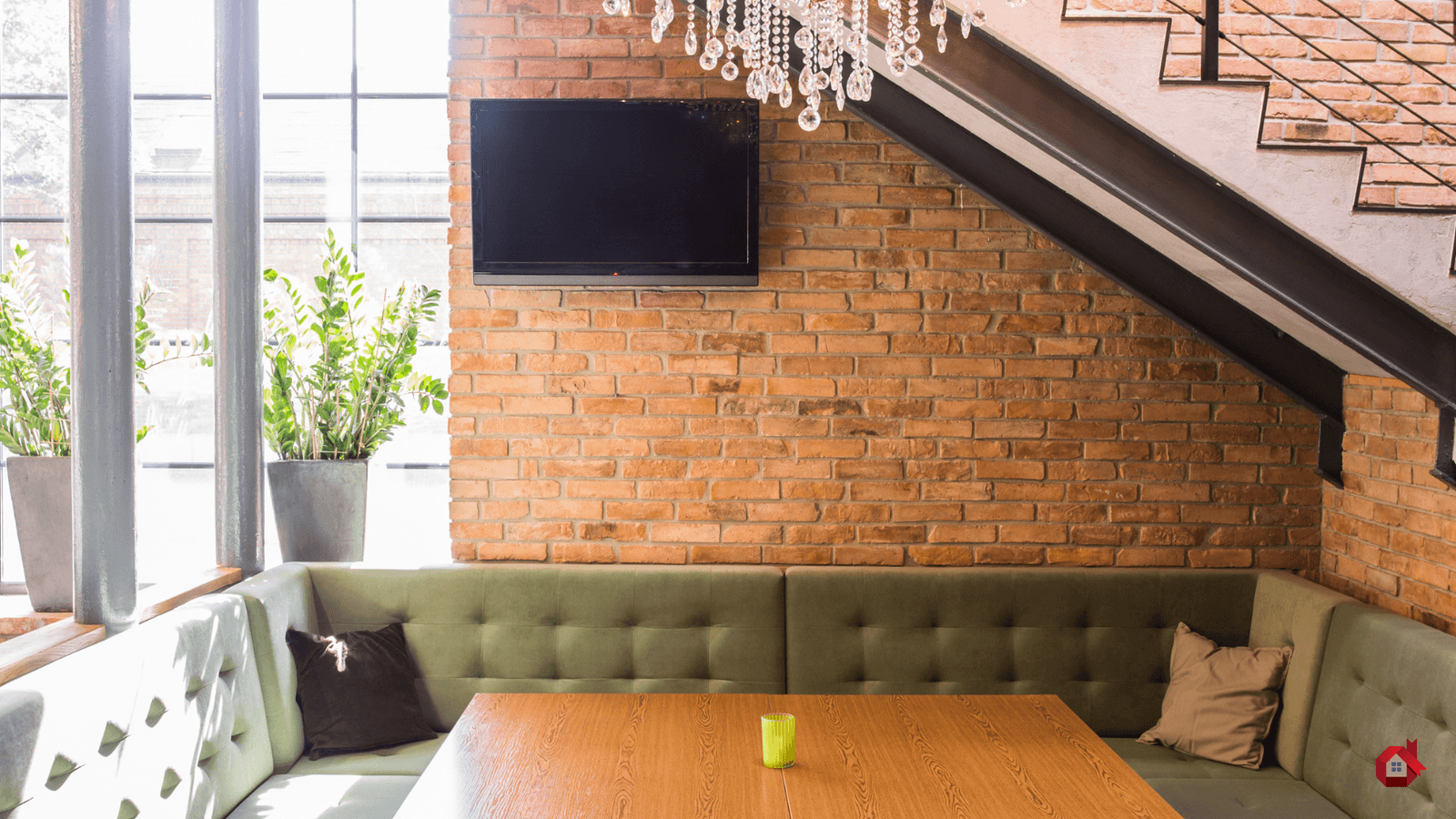 under-stair fittings with kitchen and dining bench 