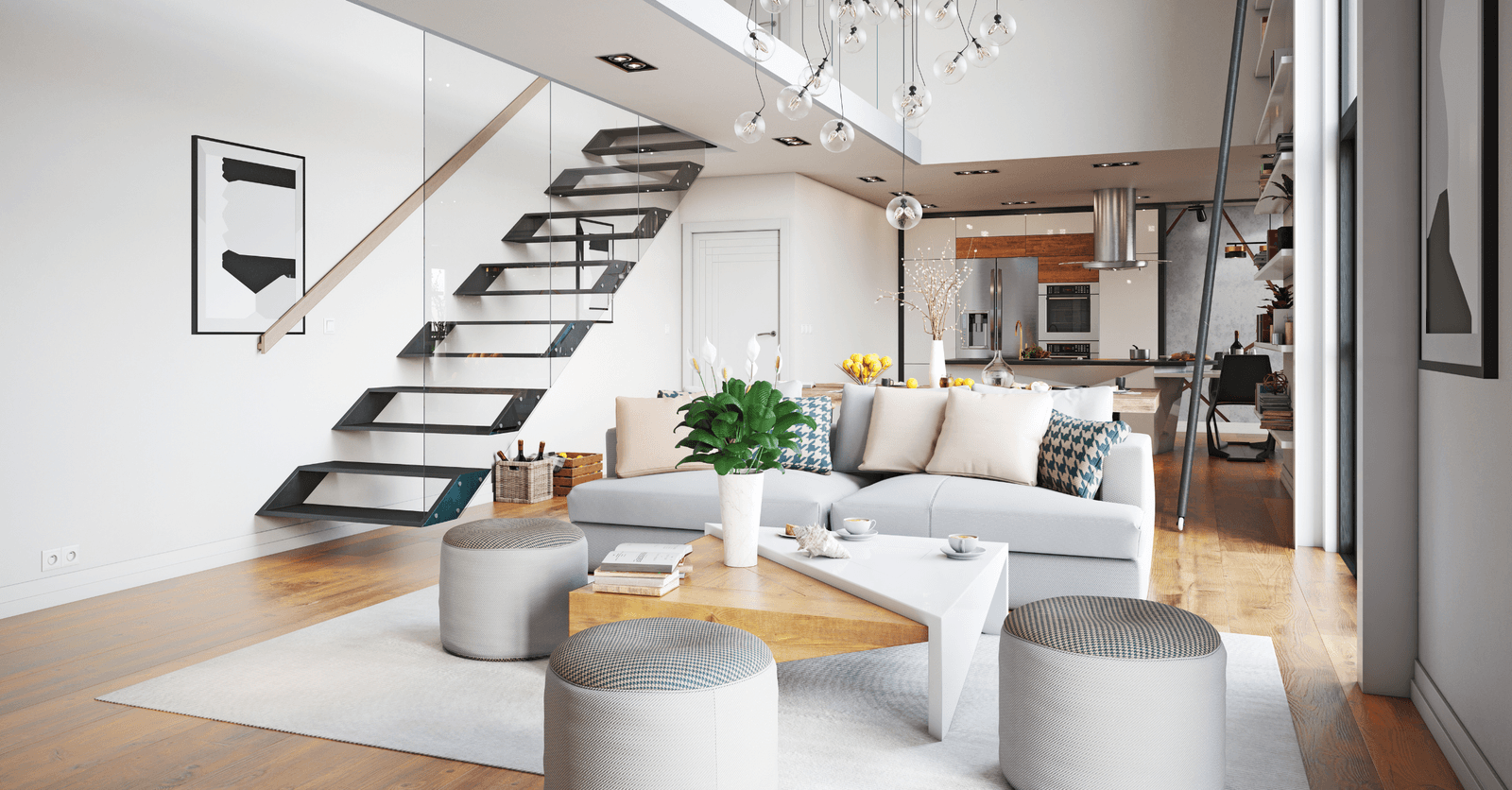 floating or suspended staircase