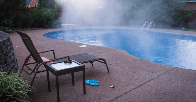 wood-fired outdoor pool heater