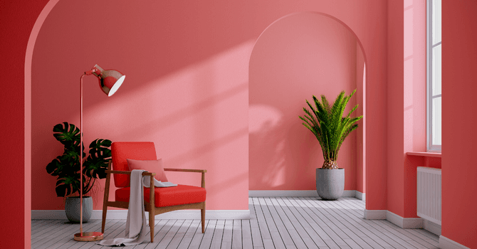 pink-tinted coral interior paint