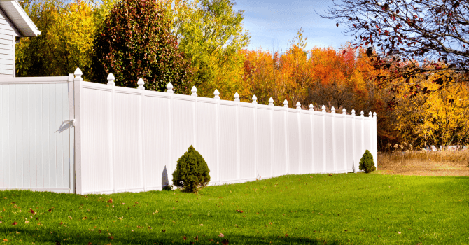 white PVC fence