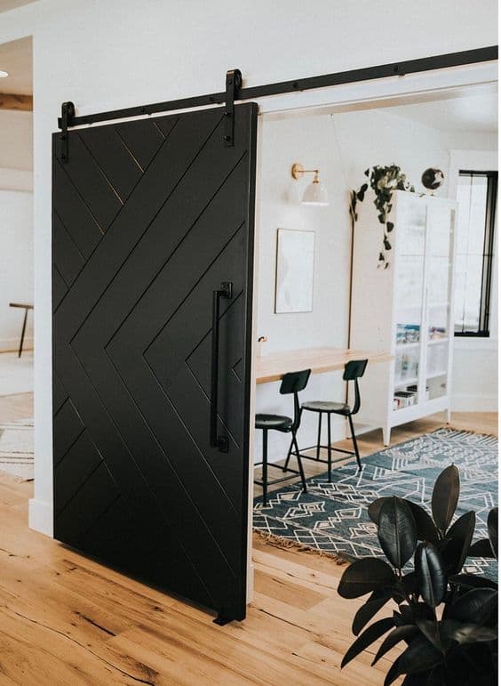 Black sliding door