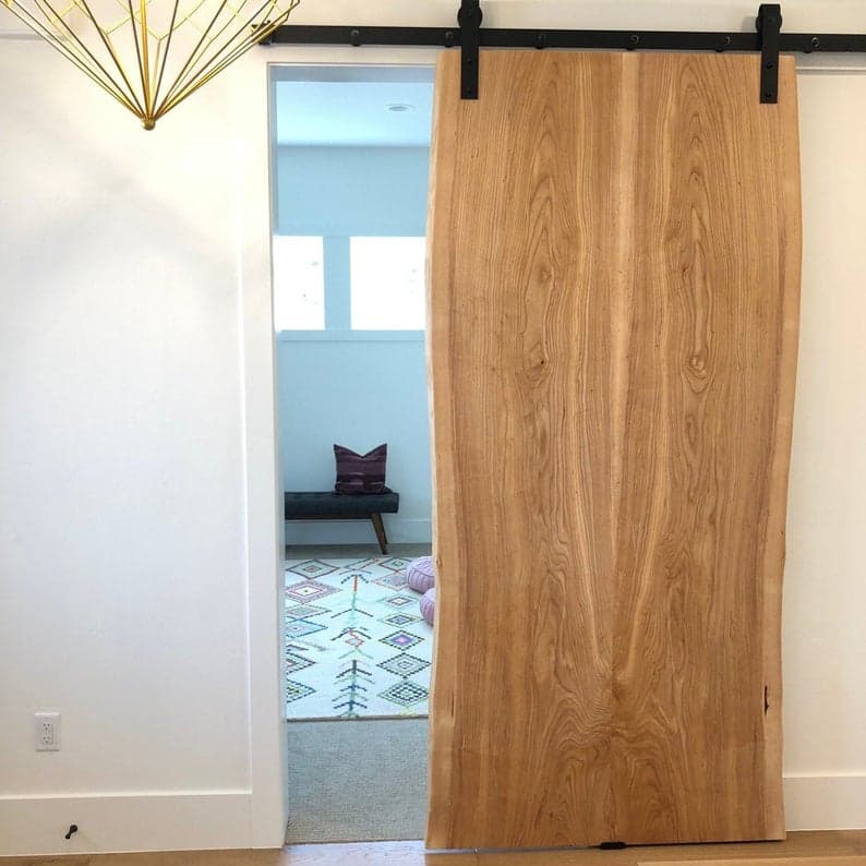 raw wood sliding door