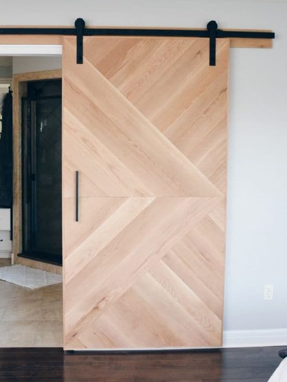 Light wood sliding door