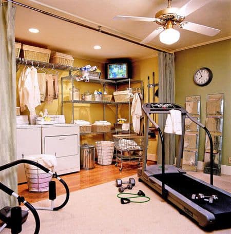 laundry room and gym
