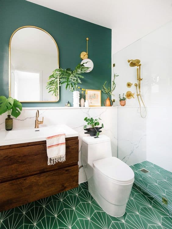 salle de bain verte_Soumission Rénovation_green bathroom