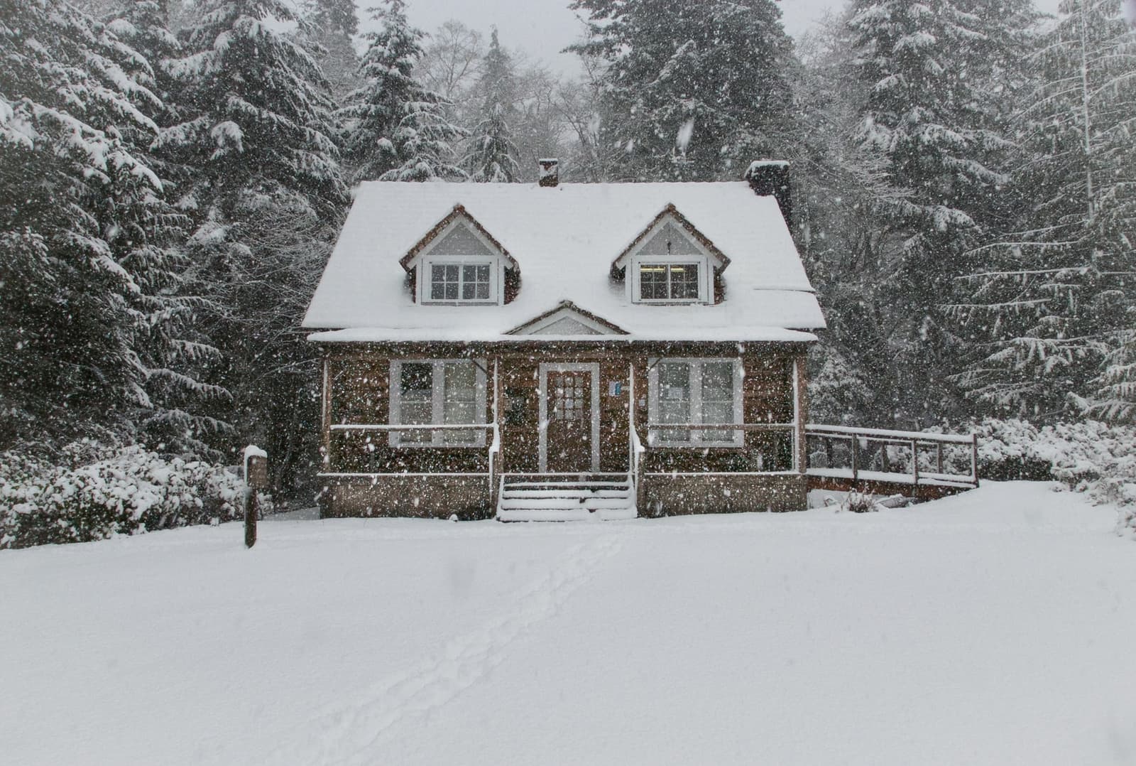 snow-covered house