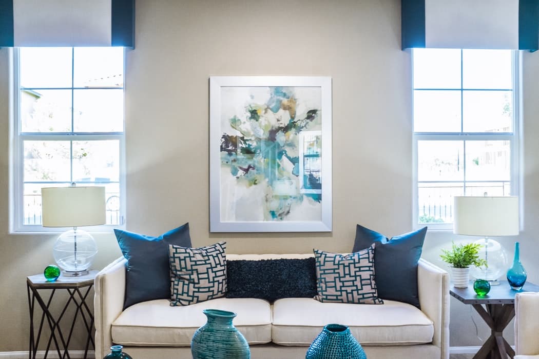 blue living room