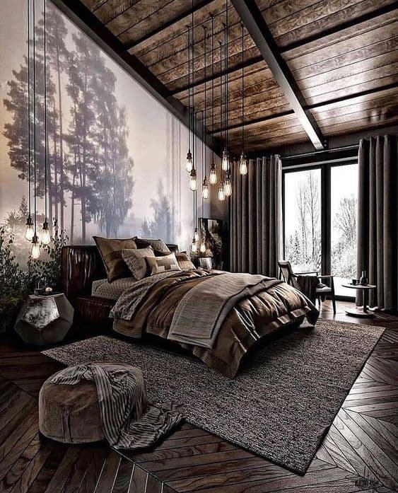 Rustic bedroom floor