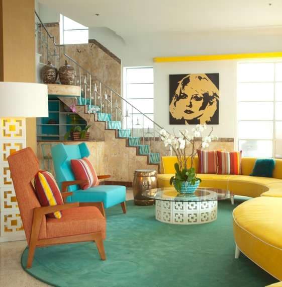 living room with lively colours_Pinterest